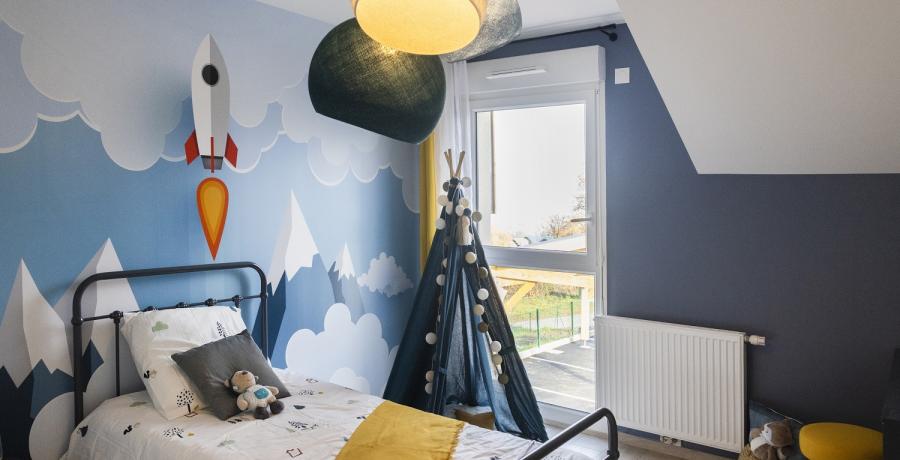 Programme immobilier neuf à Grésy-sur-Isère : les Carrés du Poète, duplex-jardin chambre enfant