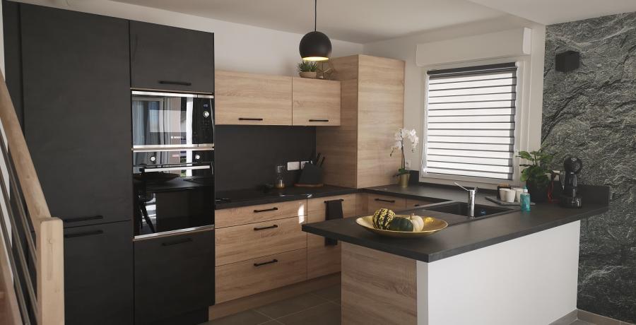 Programme immobilier neuf à Amancy : les Carrés d'Azur, Duplex-Jardin cuisine