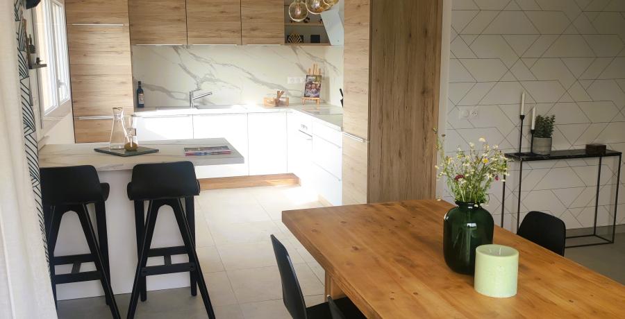 programme immobilier neuf à Vétraz-Monthoux : les carrés Rubis duplex-jardin cuisine