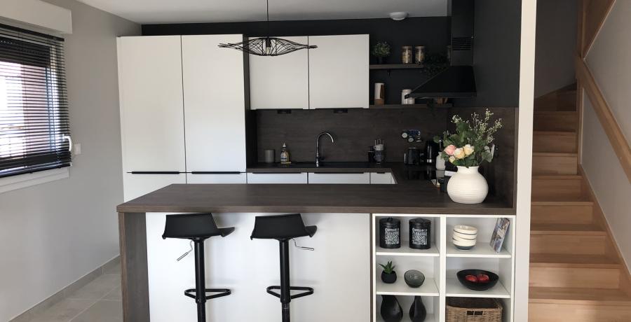 Programme immobilier neuf à Berstett : les Carrés Tilia, Duplex-Jardin cuisine
