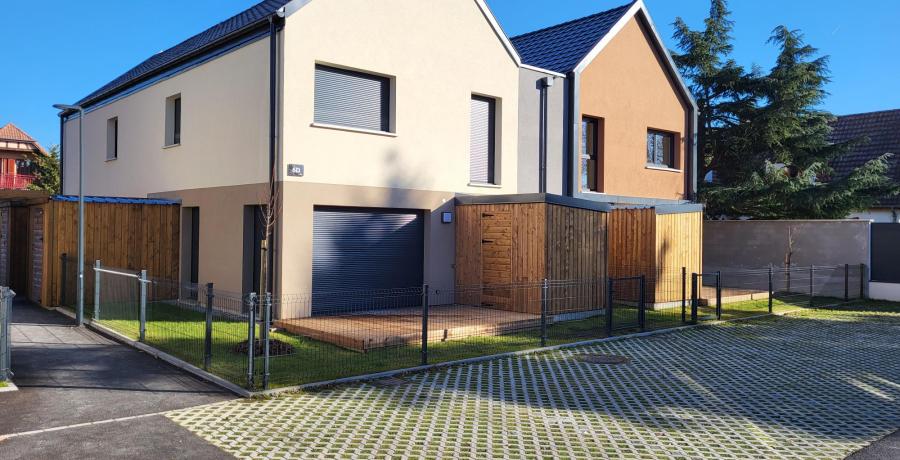 Programme immobilier neuf à Bischwihr : Les Carrés des 4 lions, duplex-jardin extérieur disponible de suite