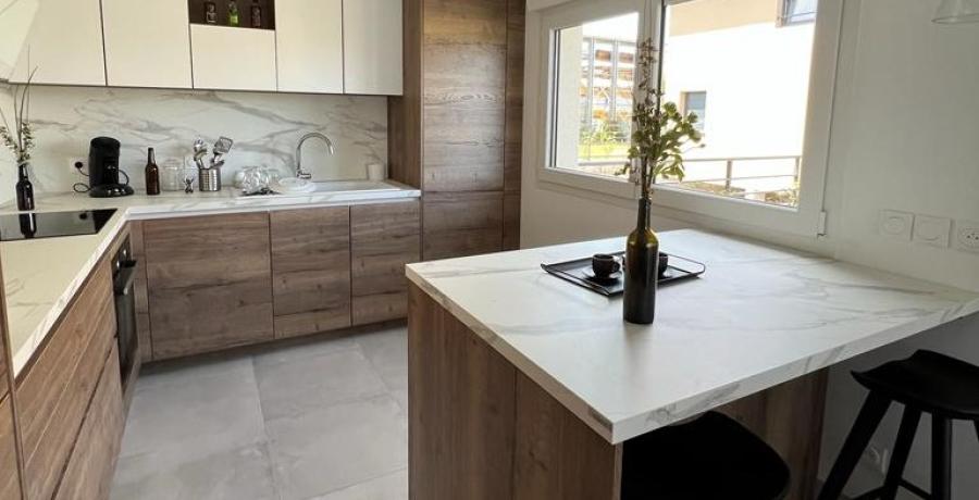 Programme immobilier neuf à Mions : les Carrés d'à Côté, duplex-jardin cuisine