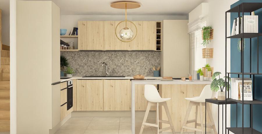 Programme immobilier neuf à Morschwiller-le-Bas : Les Carrés Nomu, duplex-jardin cuisine