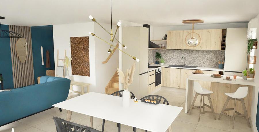 Programme immobilier neuf à Morschwiller-le-Bas : Les Carrés Nomu, duplex-jardin séjour