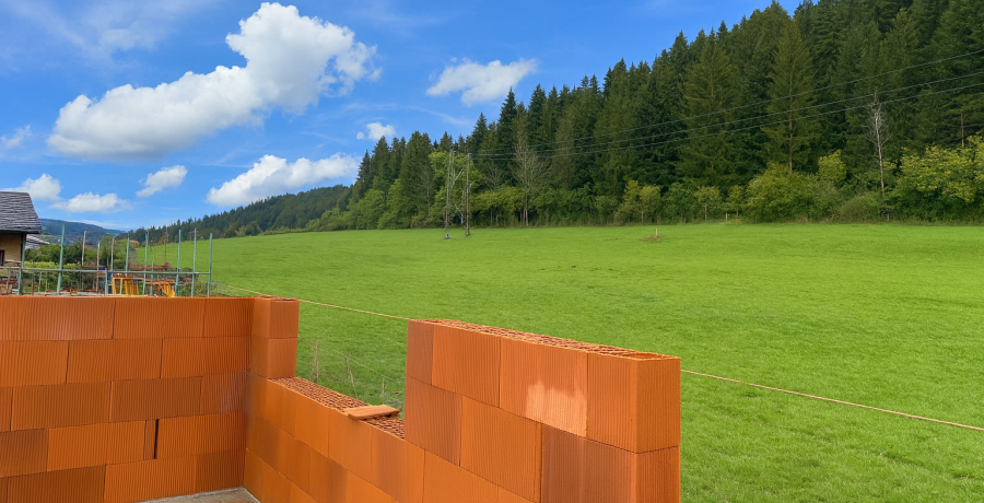 Programme immobilier neuf à Granges Narboz : Les Carrés Du Bois Landry, duplex-jardin chantier