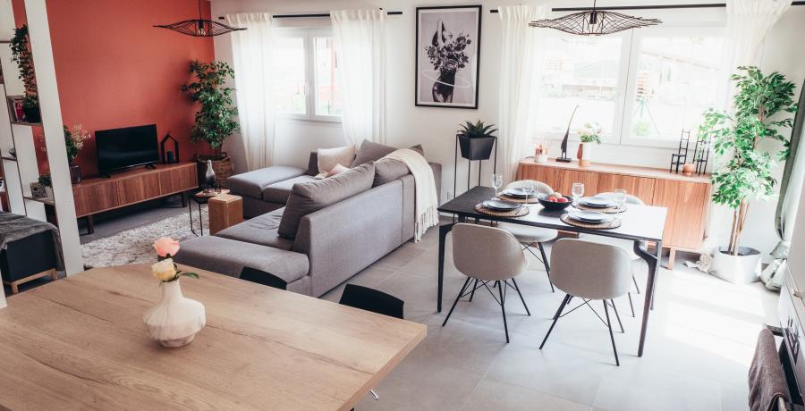Programme immobilier neuf à Berstett : les Carrés Tilia, Duplex-Jardin salon