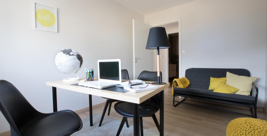 Programme immobilier neuf à Colmar : les Carrés Osmia, duplex-jardin bureau