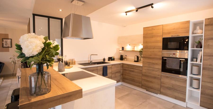 Programme immobilier neuf à Sierentz : Les Carrés Sélène, duplex-jardin cuisine