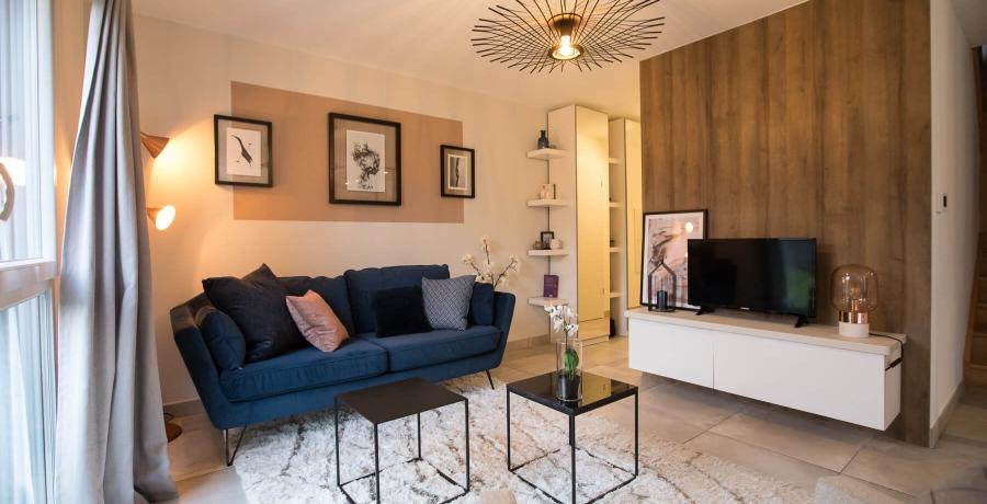 Programme immobilier neuf à Sierentz : Les Carrés Sélène, duplex-jardin salon