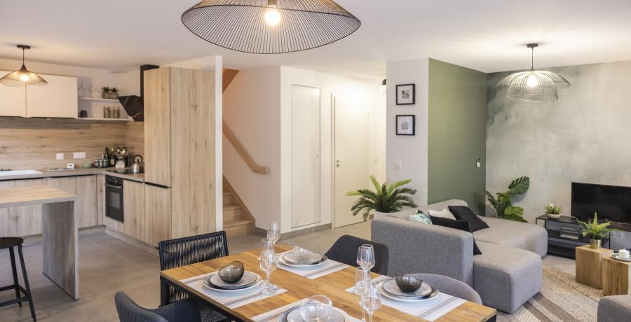 Programme immobilier neuf à Cogin : les Carrés d'Ô, duplex-jardin salle à manger