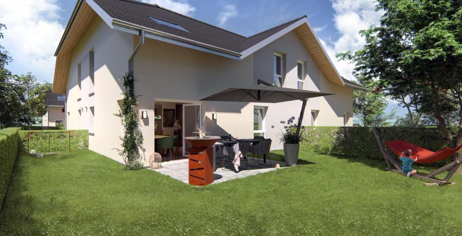 Programme immobilier neuf à Myans : Les Carrés Altesse, duplex-jardin perspective