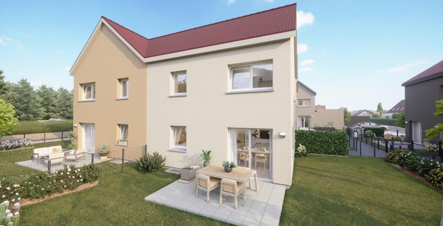 Programme immobilier neuf à Clénay : les Carrés de la Louve, duplex-jardin cuisine