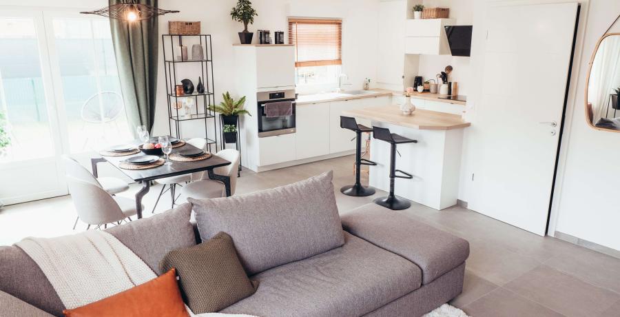 Appartement maison en duplex-jardin programme immobilier neuf à Dachstein salon